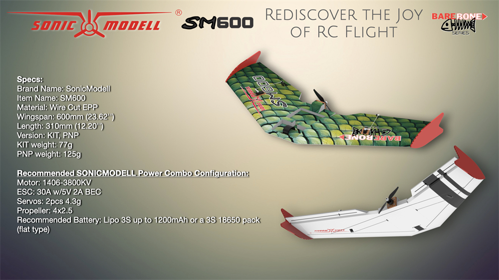 SonicModell-SM600-Drahtschnitt-600-mm-Spannweite-EPP-FPV-Flugzeug-RC-Fluumlgel-KITPNP-2021168-3